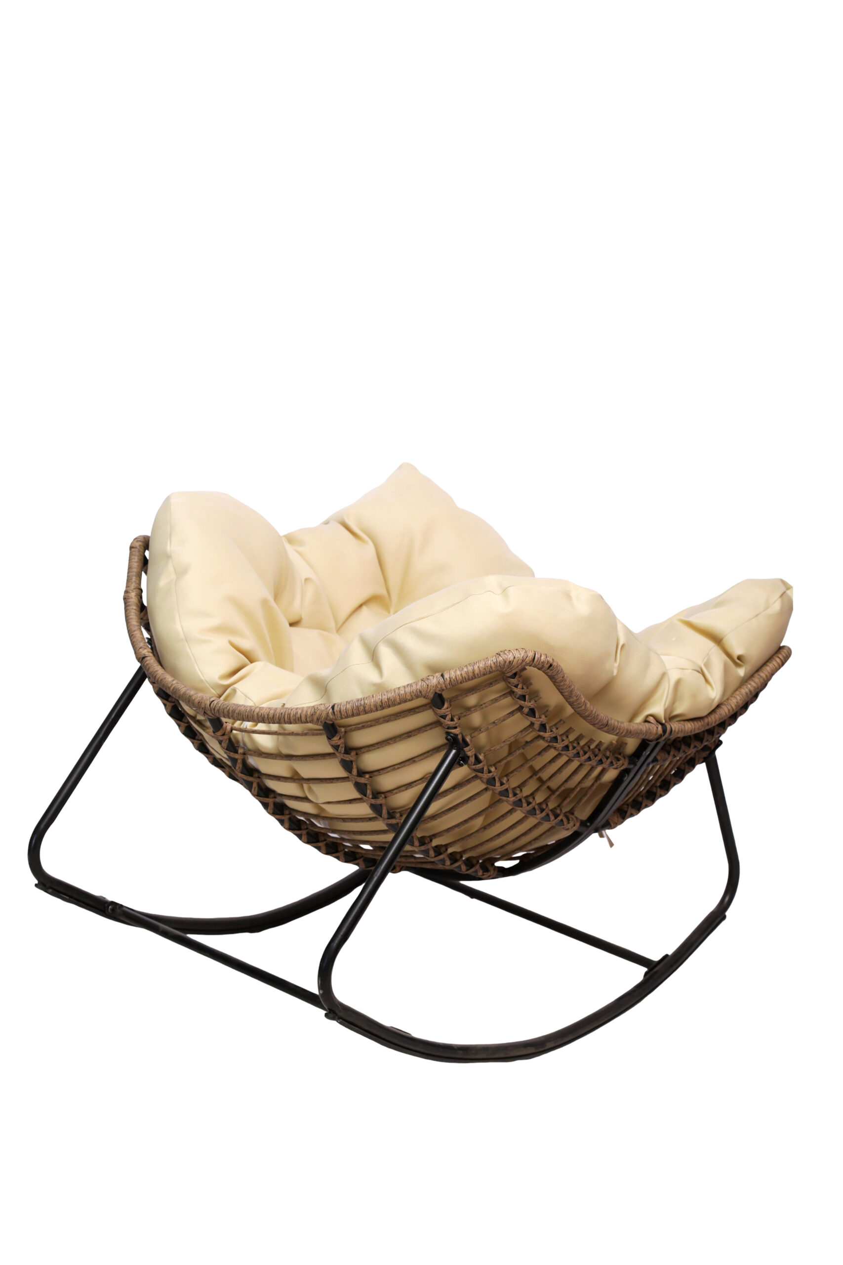 Bircim lounge fauteuil met dikke beige kussens - Voor Binnen en Buiten Bruin en Antraciet - Afbeelding 2