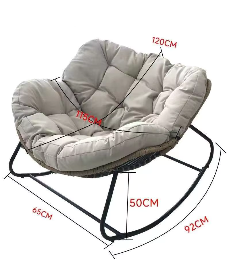 Bircim lounge fauteuil met dikke beige kussens - Voor Binnen en Buiten Bruin en Antraciet - Afbeelding 5